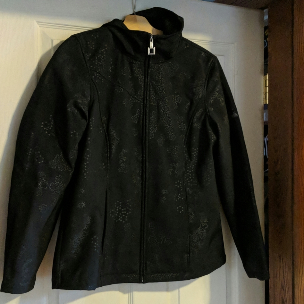 ZeroXposur hooded black on black design jacket, L